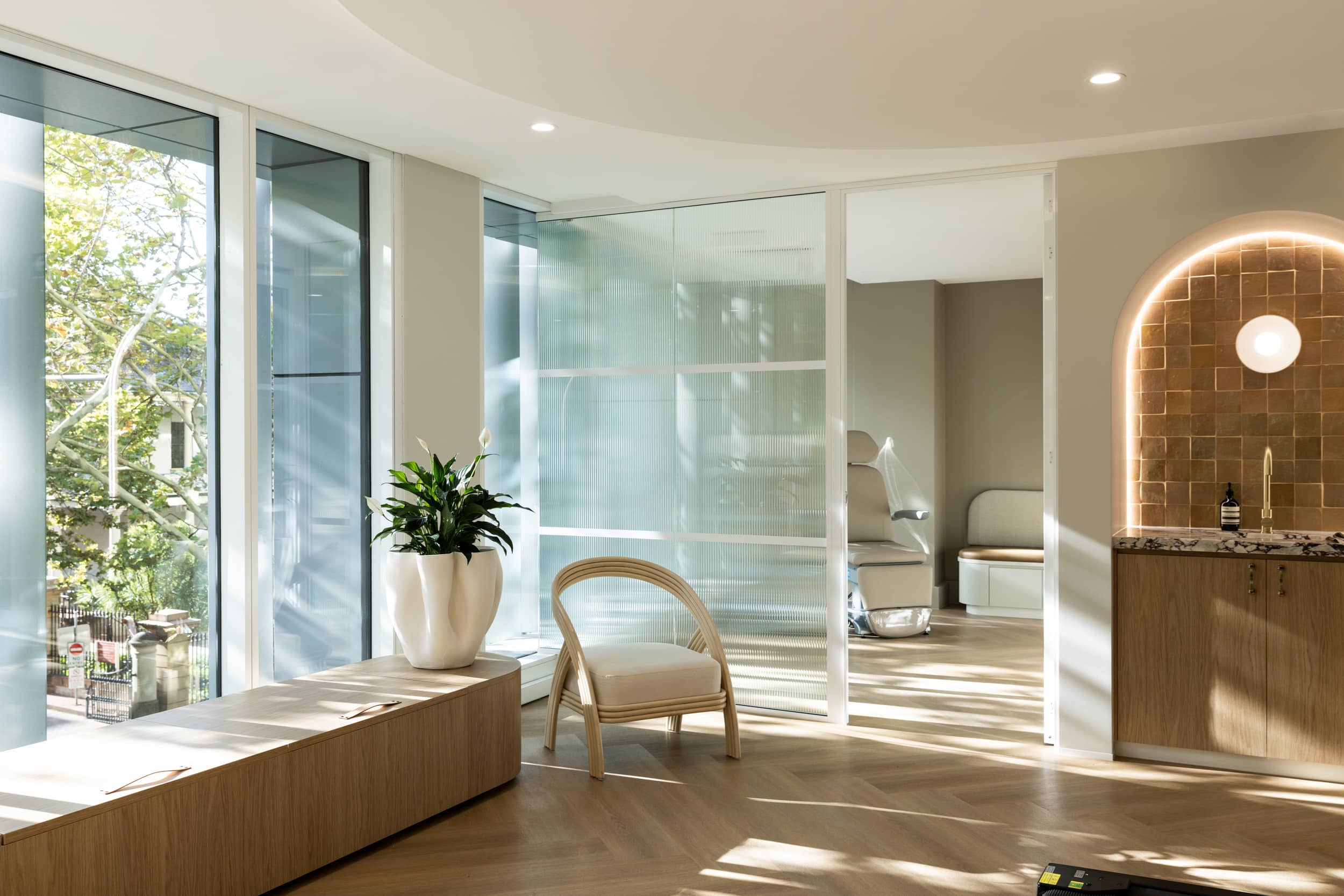 Clinic waiting room and treatment space at 225 Macquarie St Sydney